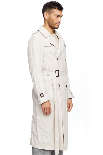 Ecru Linen Trench Coat