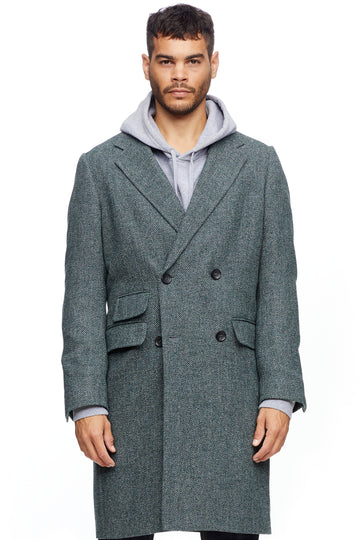 Green Double Breasted Overcoat