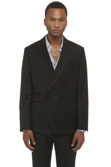 Black Wool DB Blazer