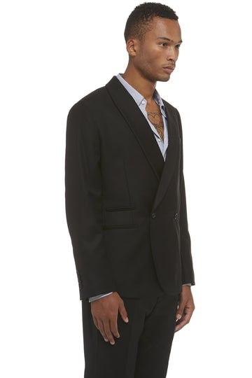 Black Wool DB Blazer