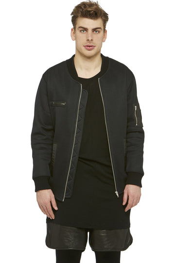 Black Technical Knit Bomber