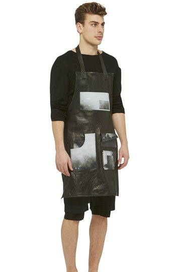 Black Lambskin Leather Apron
