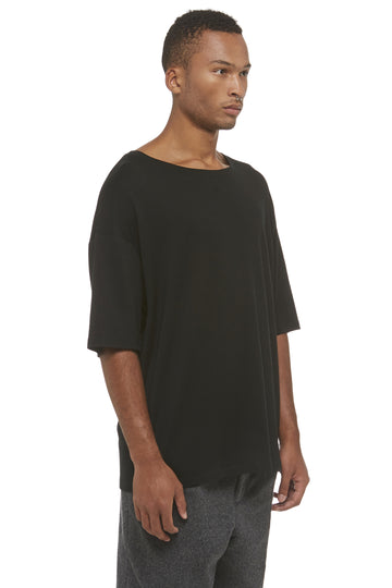 Black Merino Drop Shoulder T-Shirt