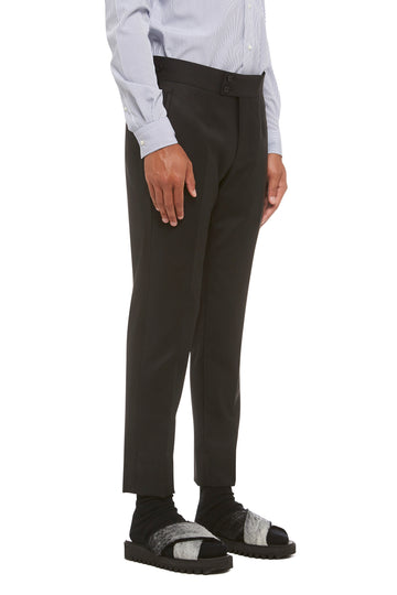 Black Wool Tuxedo Trouser