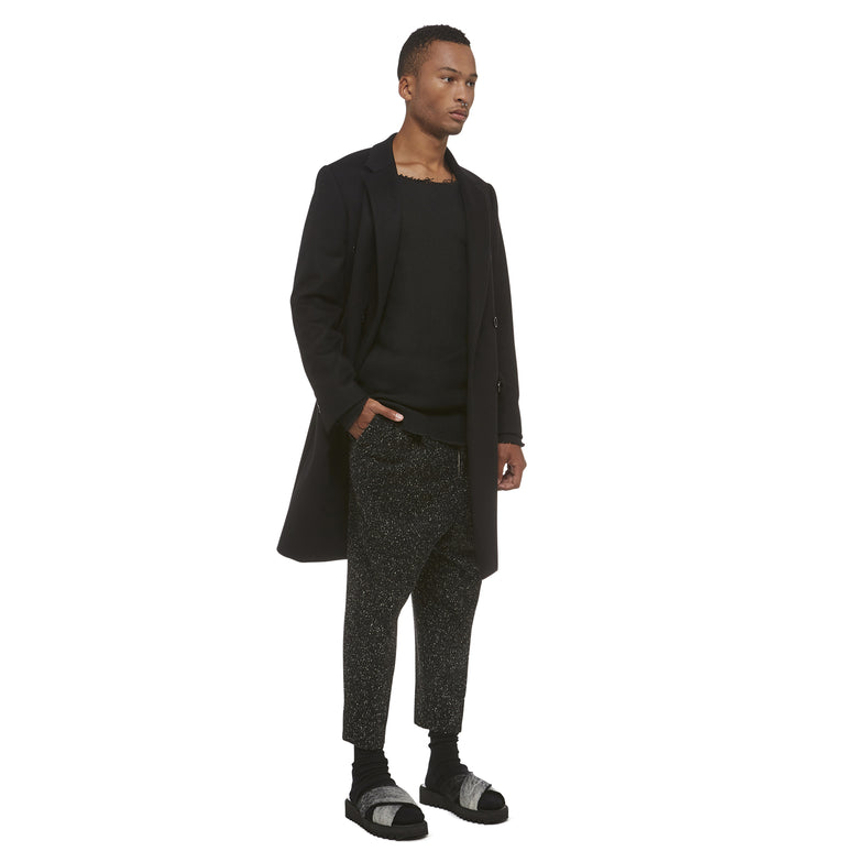 Black Wool DB Overcoat
