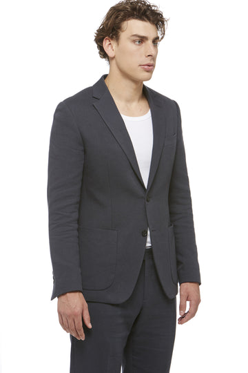 Black Cotton Grunge Blazer