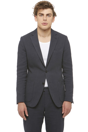 Black Cotton Grunge Blazer