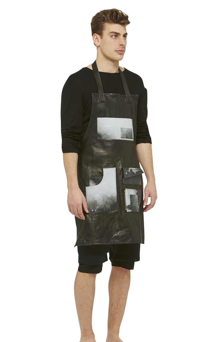 Black Lambskin Leather Apron