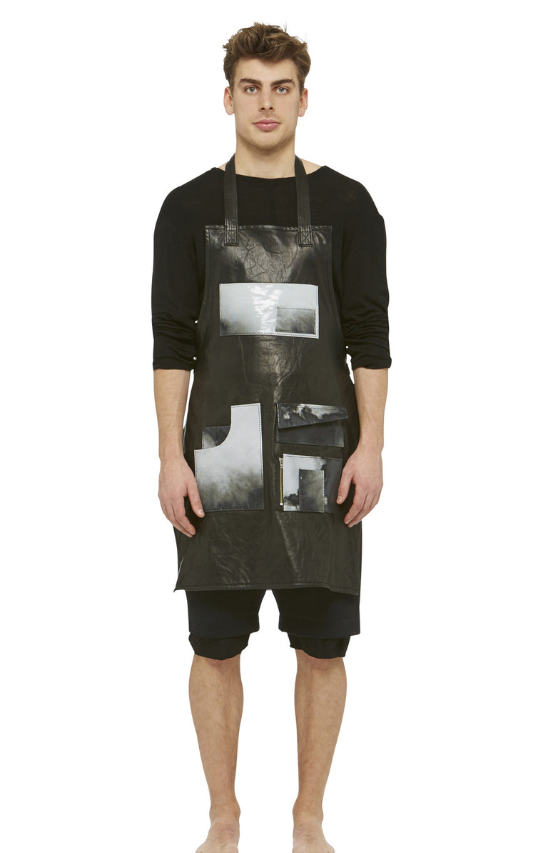 Black Lambskin Leather Apron