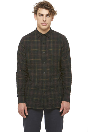 Green Cotton Plaid Shirt