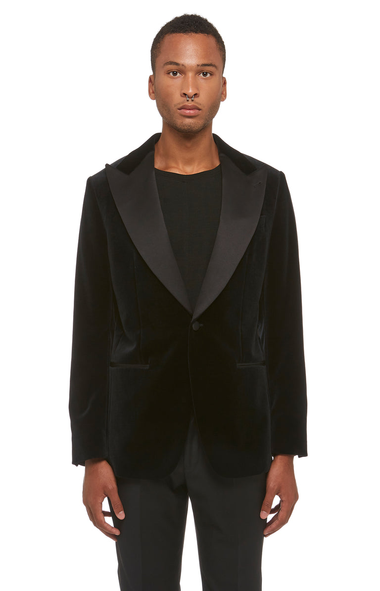 Black Velvet Tuxedo Blazer